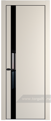 Дверь со стеклом ProfilDoors 18PA Lacobel Черный лак с профилем Черный матовый RAL9005 (Кремовая Магнолия (RAL 120-04))