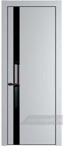 Дверь со стеклом ProfilDoors 18PA Lacobel Черный лак с профилем Черный матовый RAL9005 (Лайт Грей (RAL 870-01))