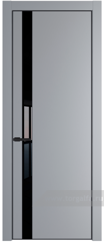 Дверь со стеклом ProfilDoors 18PA Lacobel Черный лак с профилем Черный матовый RAL9005 (Смоки (RAL 870-02))