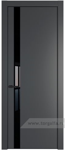 Дверь со стеклом ProfilDoors 18PA Lacobel Черный лак с профилем Черный матовый RAL9005 (Графит (Pantone 425С))