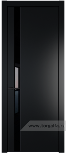 Дверь со стеклом ProfilDoors 18PA Lacobel Черный лак с профилем Черный матовый RAL9005 (Блэк)