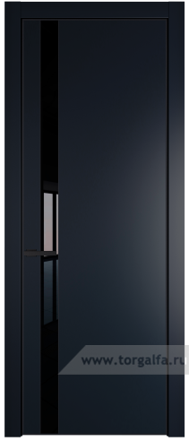 Дверь со стеклом ProfilDoors 18PA Lacobel Черный лак с профилем Черный матовый RAL9005 (Нэви Блу (RAL 7016))