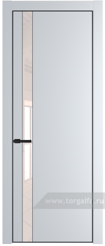 Дверь со стеклом ProfilDoors 18PA Lacobel Перламутровый лак с профилем Черный матовый RAL9005 (Вайт (RAL 110 96 02))