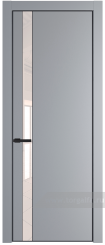 Дверь со стеклом ProfilDoors 18PA Lacobel Перламутровый лак с профилем Черный матовый RAL9005 (Смоки (RAL 870-02))