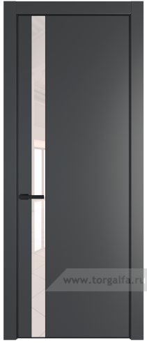 Дверь со стеклом ProfilDoors 18PA Lacobel Перламутровый лак с профилем Черный матовый RAL9005 (Графит (Pantone 425С))