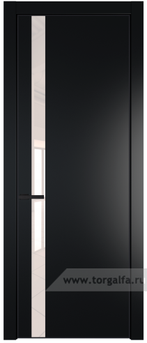 Дверь со стеклом ProfilDoors 18PA Lacobel Перламутровый лак с профилем Черный матовый RAL9005 (Блэк)