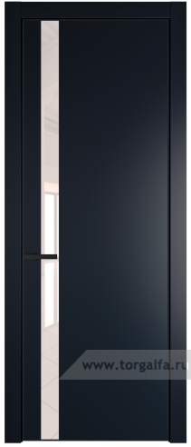 Дверь со стеклом ProfilDoors 18PA Lacobel Перламутровый лак с профилем Черный матовый RAL9005 (Нэви Блу (RAL 7016))
