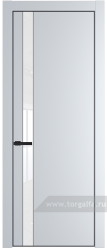 Дверь со стеклом ProfilDoors 18PA Лак классик с профилем Черный матовый RAL9005 (Вайт (RAL 110 96 02))