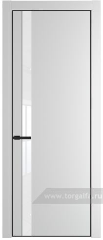 Дверь со стеклом ProfilDoors 18PA Лак классик с профилем Черный матовый RAL9005 (Крем Вайт (RAL 120-02))