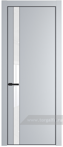 Дверь со стеклом ProfilDoors 18PA Лак классик с профилем Черный матовый RAL9005 (Лайт Грей (RAL 870-01))