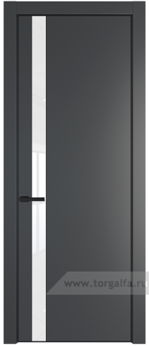 Дверь со стеклом ProfilDoors 18PA Лак классик с профилем Черный матовый RAL9005 (Графит (Pantone 425С))
