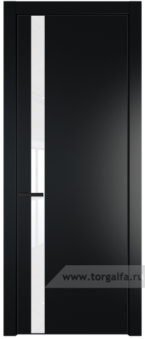 Дверь со стеклом ProfilDoors 18PA Лак классик с профилем Черный матовый RAL9005 (Блэк)
