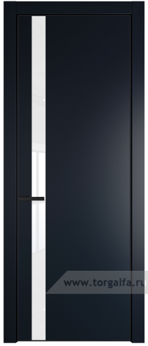 Дверь со стеклом ProfilDoors 18PA Лак классик с профилем Черный матовый RAL9005 (Нэви Блу (RAL 7016))