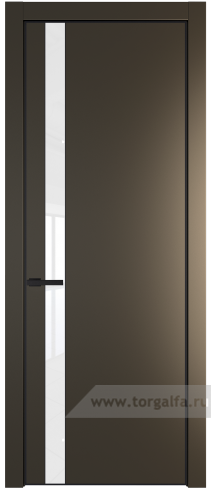 Дверь со стеклом ProfilDoors 18PA Лак классик с профилем Черный матовый RAL9005 (Перламутр бронза)