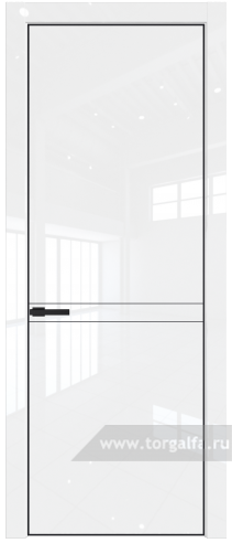 Глухая дверь ProfilDoors 11LE с кромкой Черный матовый RAL9005 (Белый люкс)