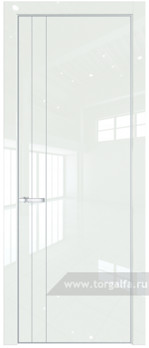 Глухая дверь ProfilDoors 12LE с кромкой Серебро ( ДаркВайт люкс)