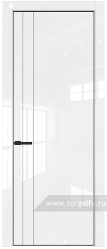 Глухая дверь ProfilDoors 12LE с кромкой Черный матовый RAL9005 (Белый люкс)