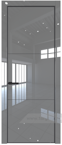 Глухая дверь ProfilDoors 13LE с кромкой Черный матовый RAL9005 (Грей люкс)