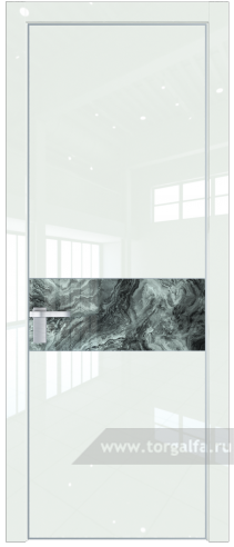 Дверь со стеклом ProfilDoors 17LE Атриум серебро с кромкой Серебро ( ДаркВайт люкс)