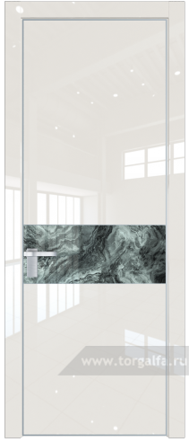Дверь со стеклом ProfilDoors 17LE Атриум серебро с кромкой Серебро (Магнолия люкс)
