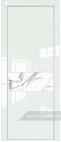 Дверь со стеклом ProfilDoors 17LE Нефи белый узор серебро с кромкой Серебро ( ДаркВайт люкс)