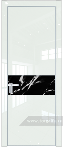 Дверь со стеклом ProfilDoors 17LE Нефи черный узор серебро с кромкой Серебро ( ДаркВайт люкс)