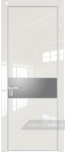 Дверь со стеклом ProfilDoors 17LE Lacobel Серебряный лак с кромкой Серебро (Магнолия люкс)