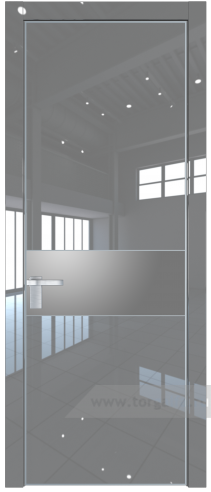 Дверь со стеклом ProfilDoors 17LE Lacobel Серебряный лак с кромкой Серебро (Грей люкс)