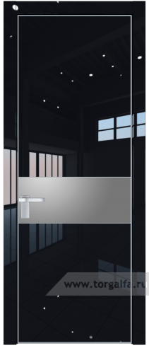 Дверь со стеклом ProfilDoors 17LE Lacobel Серебряный лак с кромкой Серебро (Черный люкс)