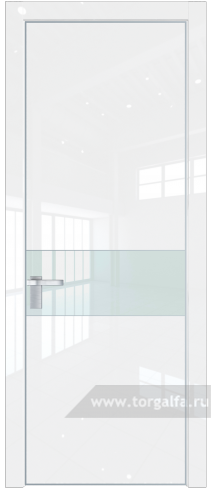 Дверь со стеклом ProfilDoors 17LE Lacobel Белый лак с кромкой Серебро (Белый люкс)