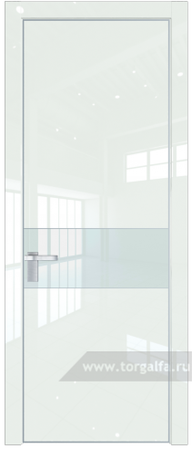 Дверь со стеклом ProfilDoors 17LE Lacobel Белый лак с кромкой Серебро ( ДаркВайт люкс)
