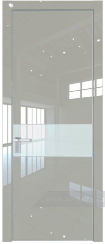Дверь со стеклом ProfilDoors 17LE Lacobel Белый лак с кромкой Серебро (Галька люкс)