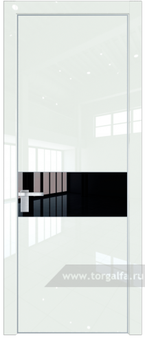 Дверь со стеклом ProfilDoors 17LE Lacobel Черный лак с кромкой Серебро ( ДаркВайт люкс)