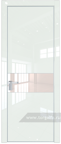 Дверь со стеклом ProfilDoors 17LE Lacobel Перламутровый лак с кромкой Серебро ( ДаркВайт люкс)