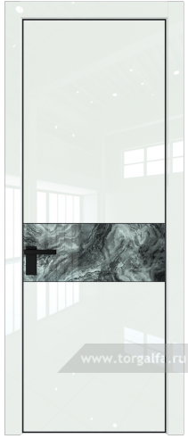 Дверь со стеклом ProfilDoors 17LE Атриум серебро с кромкой Черный матовый RAL9005 ( ДаркВайт люкс)