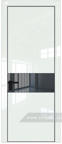 Дверь со стеклом ProfilDoors 17LE Зеркало Grey с кромкой Черный матовый RAL9005 ( ДаркВайт люкс)