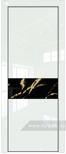 Дверь со стеклом ProfilDoors 17LE Нефи черный узор золото с кромкой Черный матовый RAL9005 ( ДаркВайт люкс)
