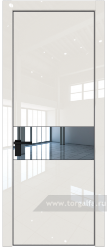 Дверь со стеклом ProfilDoors 17LE Зеркало с кромкой Черный матовый RAL9005 (Магнолия люкс)