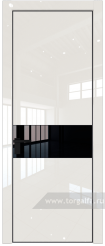 Дверь со стеклом ProfilDoors 17LE Lacobel Черный лак с кромкой Черный матовый RAL9005 (Магнолия люкс)