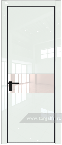 Дверь со стеклом ProfilDoors 17LE Lacobel Перламутровый лак с кромкой Черный матовый RAL9005 ( ДаркВайт люкс)