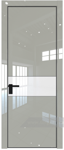 Дверь со стеклом ProfilDoors 17LE Лак классик с кромкой Черный матовый RAL9005 (Галька люкс)