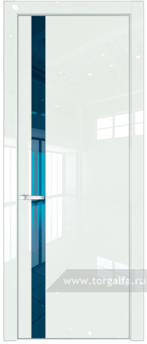 Дверь со стеклом ProfilDoors 18LE Зеркало Blue с кромкой Серебро ( ДаркВайт люкс)