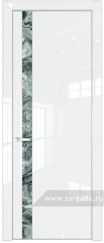 Дверь со стеклом ProfilDoors 18LE Атриум серебро с кромкой Серебро (Белый люкс)