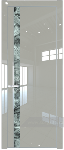 Дверь со стеклом ProfilDoors 18LE Атриум серебро с кромкой Серебро (Галька люкс)