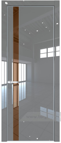 Дверь со стеклом ProfilDoors 18LE Зеркало Bronza с кромкой Серебро (Грей люкс)