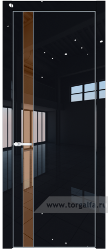 Дверь со стеклом ProfilDoors 18LE Зеркало Bronza с кромкой Серебро (Черный люкс)