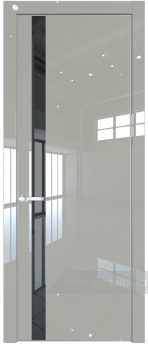 Дверь со стеклом ProfilDoors 18LE Зеркало Grey с кромкой Серебро (Галька люкс)