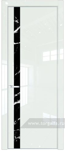 Дверь со стеклом ProfilDoors 18LE Нефи черный узор серебро с кромкой Серебро ( ДаркВайт люкс)