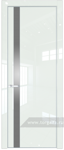 Дверь со стеклом ProfilDoors 18LE Lacobel Серебряный лак с кромкой Серебро ( ДаркВайт люкс)