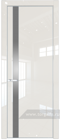 Дверь со стеклом ProfilDoors 18LE Lacobel Серебряный лак с кромкой Серебро (Магнолия люкс)